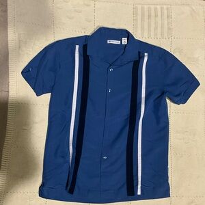 Blue bowling shirt